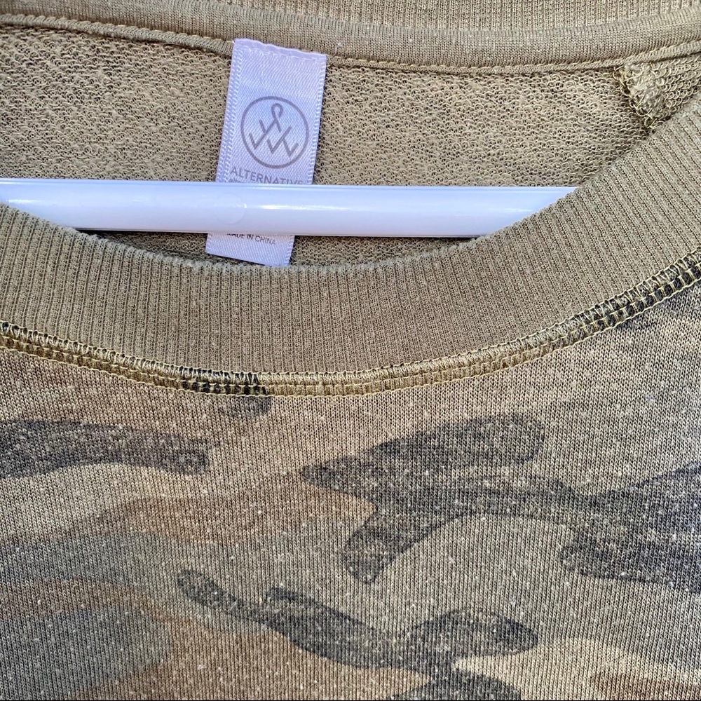 Alternative Apparel Lazy Day Green Camo Pullover Sweatshirt M - Picture 11 of 14